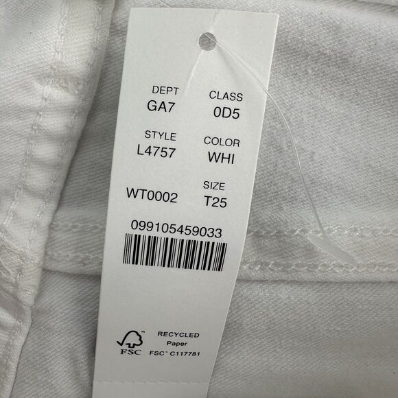 J Crew Womens 25 TALL Jeans 10” Vintage Straight Leg Denim White Cropped $110 - Picture 9 of 10